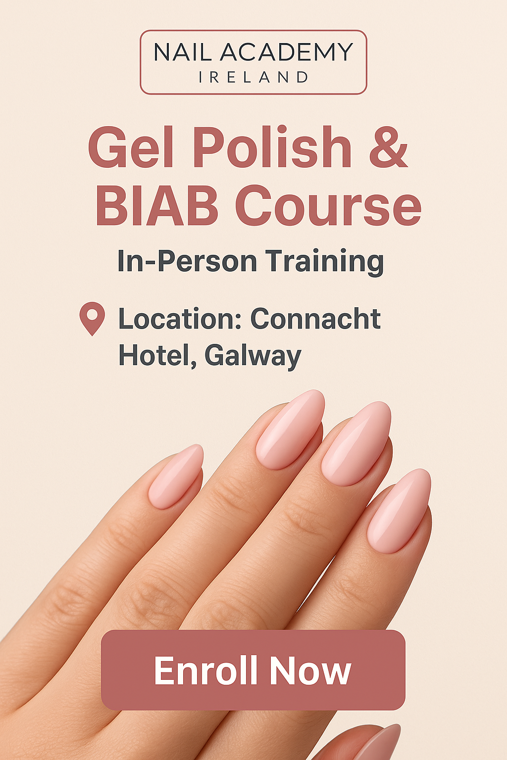 Gel Polish and BIAB Course Galway city - Connaught Hotel - 15th of November - cost in total €199