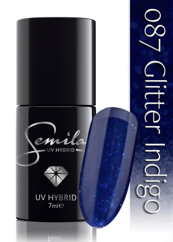 Semilac 087 UV Hybrid Glitter Indigo 7ml