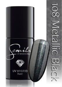Semilac 108 UV Hybrid Metalic Black 7ml