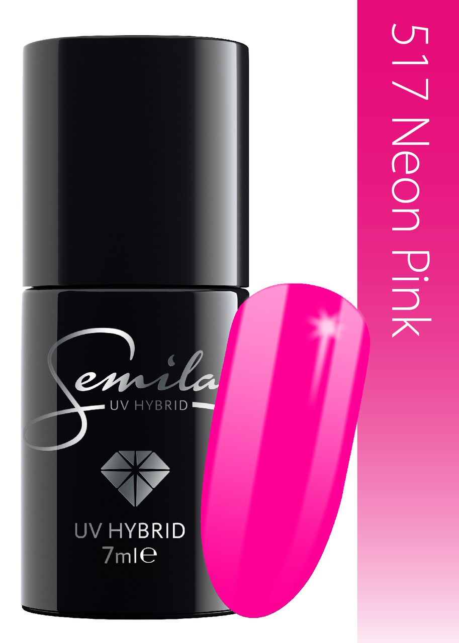 Semilac 517 UV Hybrid Nail Polish Neon Pink 7ml