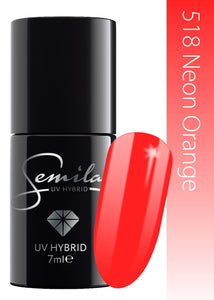 Semilac 518 UV Hybrid Nail Polish Neon Orange 7ml