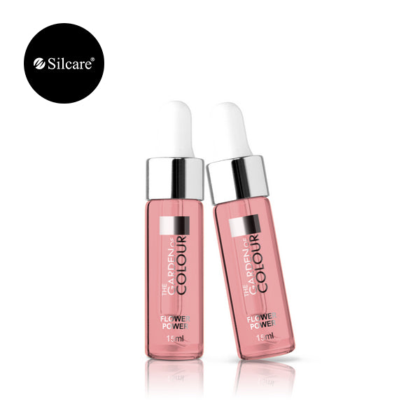 Silcare Nail & Cuticle Oil Pink Flower Power, 15 ml