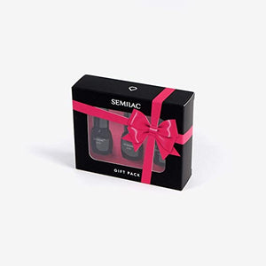 Semilac Christmas Gift Set 1 x Mini Colours Girl on Fire , Base, top no wipe